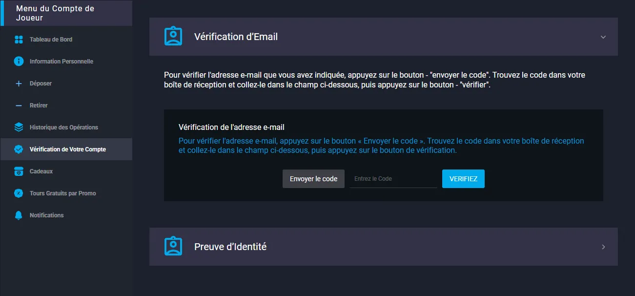 MyStake account verification screen screenshot